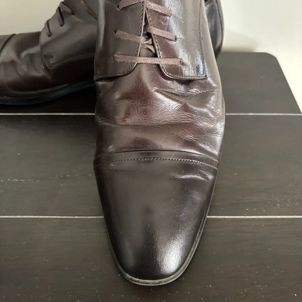 Express Brown Leather‎ Capped Toe Oxford Shoes Classic Design 10.5